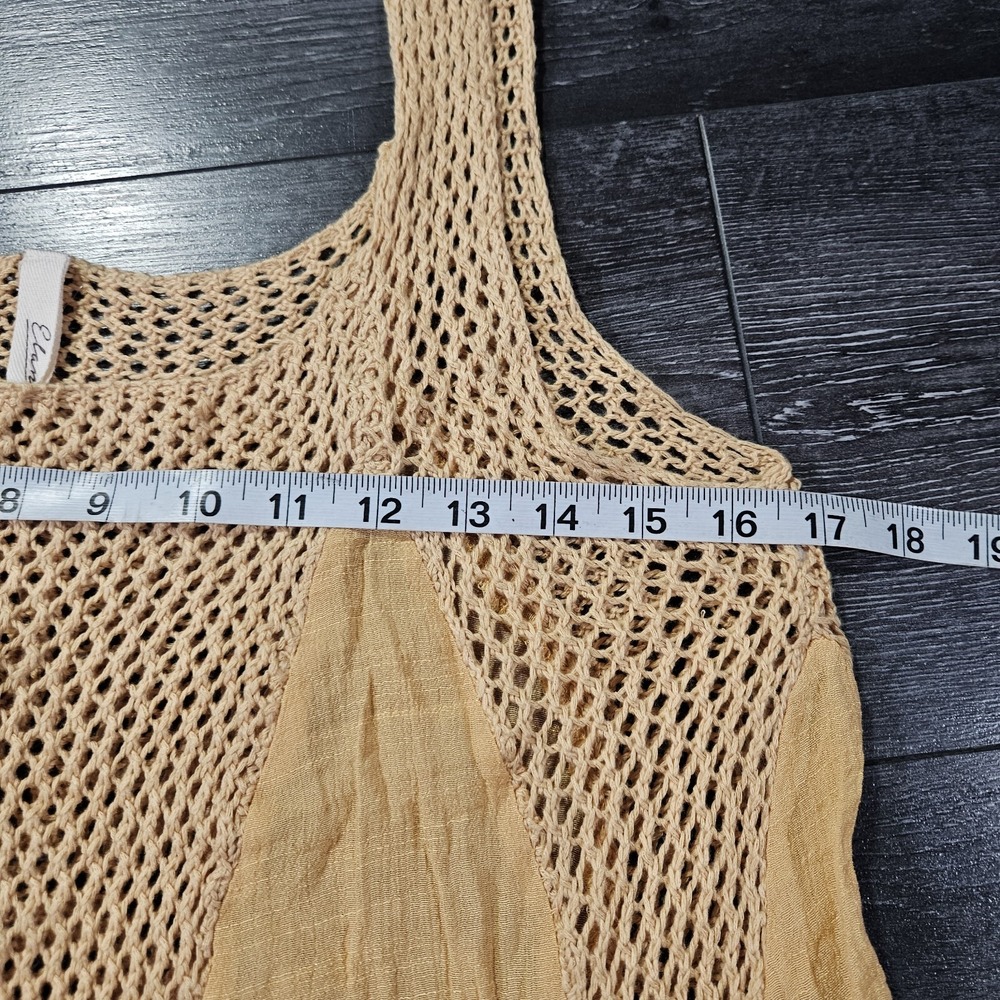 NWT Elan Crochet Inset Cover Up Dress Womens Medium Brown Beach Resort Stretch - Picture 4 of 8